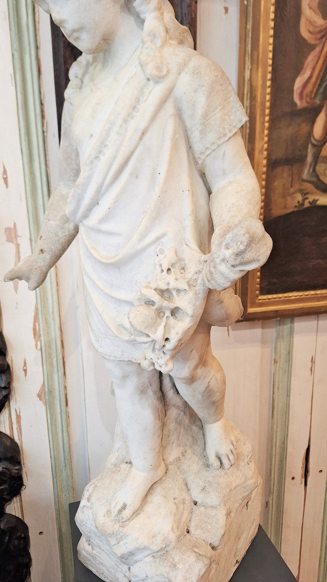 Carrara Marble Child Statue -photo-4