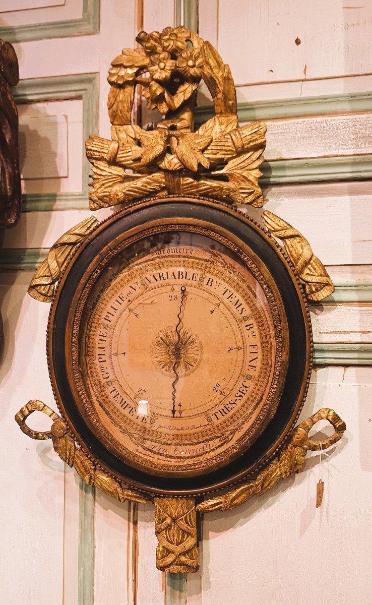 Baromètre En Bois Doré Louis XVI