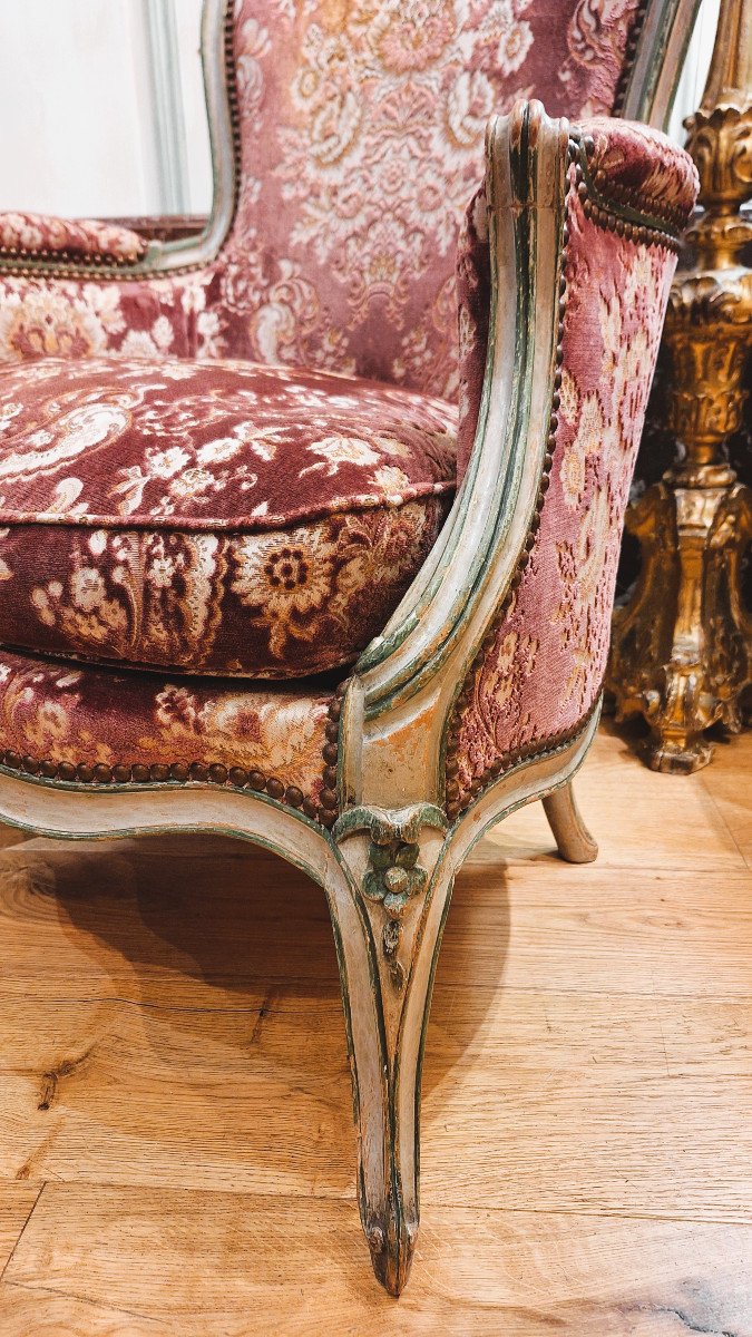 Bergère En Bois Laquée époque Louis XV De Louis Cresson -photo-4