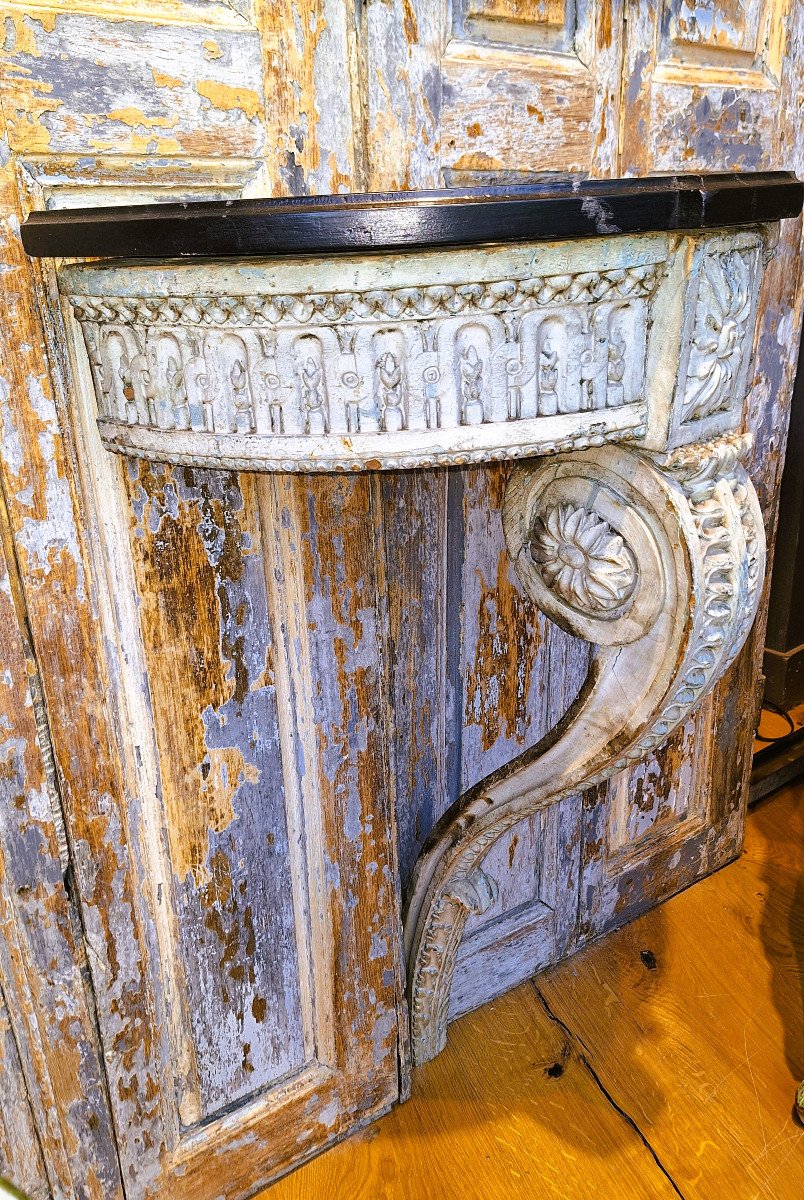 Charming Little Console In Lacquered Wood, Louis XVI Period