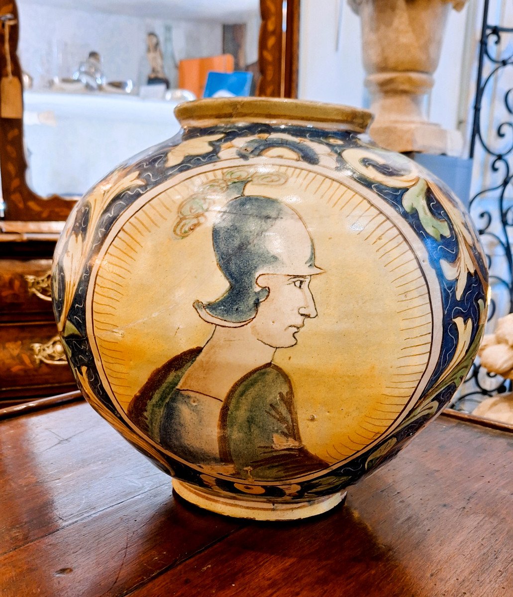 Large Italian Majolica Ball Vase 18th Century