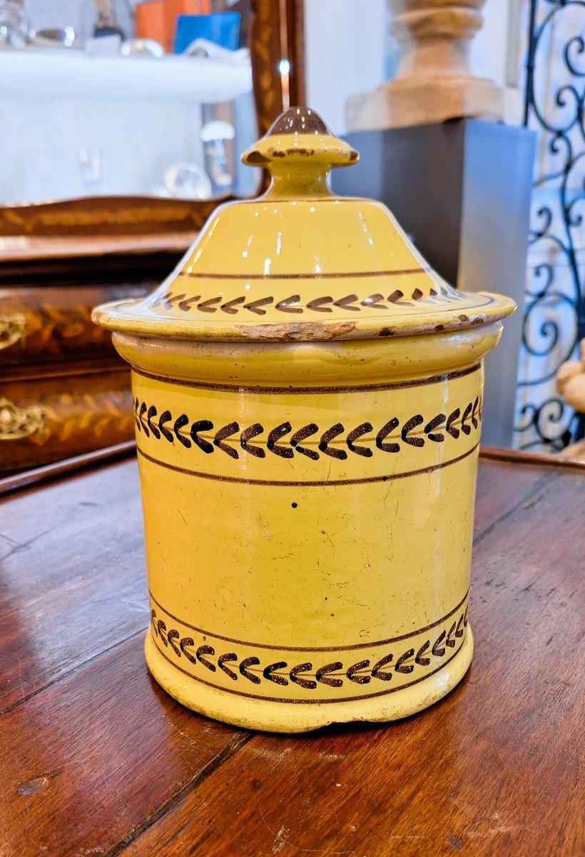 Nevers Earthenware Tobacco Pot, Early 19th Century-photo-2