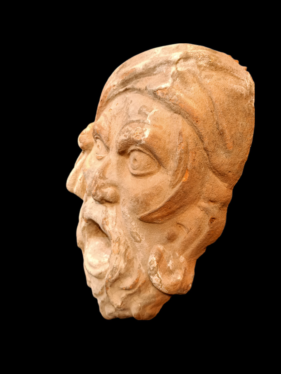 Terracotta Fountain Mask, Late 17th Century-photo-3