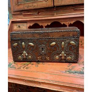 17th Century Fleur De Lys Leather Box