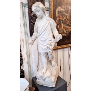 Carrara Marble Child Statue 