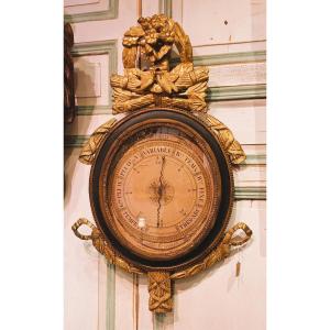 Louis XVI Gilded Wood Barometer