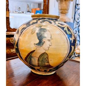 Large Italian Majolica Ball Vase 18th Century