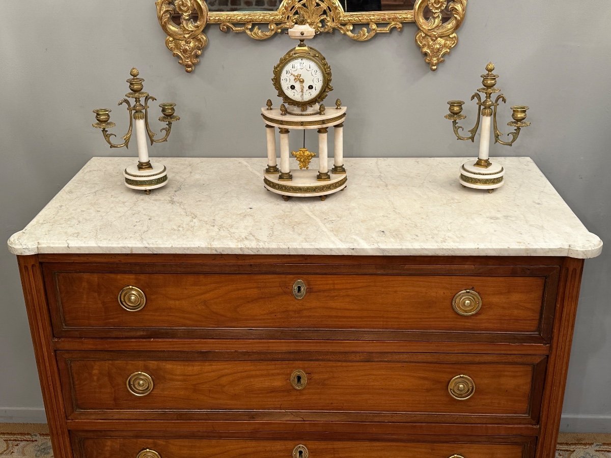 Commode En Acajou Blond d'Epoque Louis XVI Vers 1780-photo-3