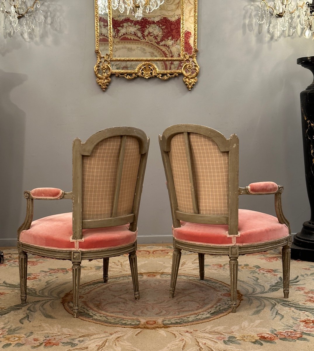 Pair Of Cabriolet Armchairs From The Louis XVI Period Around 1770-photo-3