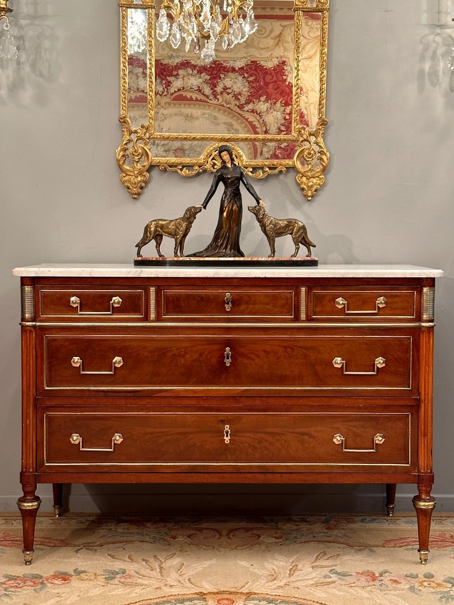 Louis XVI Commode In Mahogany Eighteenth Century Circa 1770-photo-2