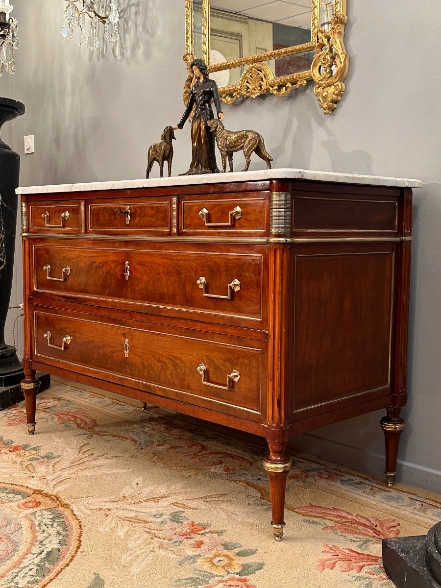 Louis XVI Commode In Mahogany Eighteenth Century Circa 1770-photo-1