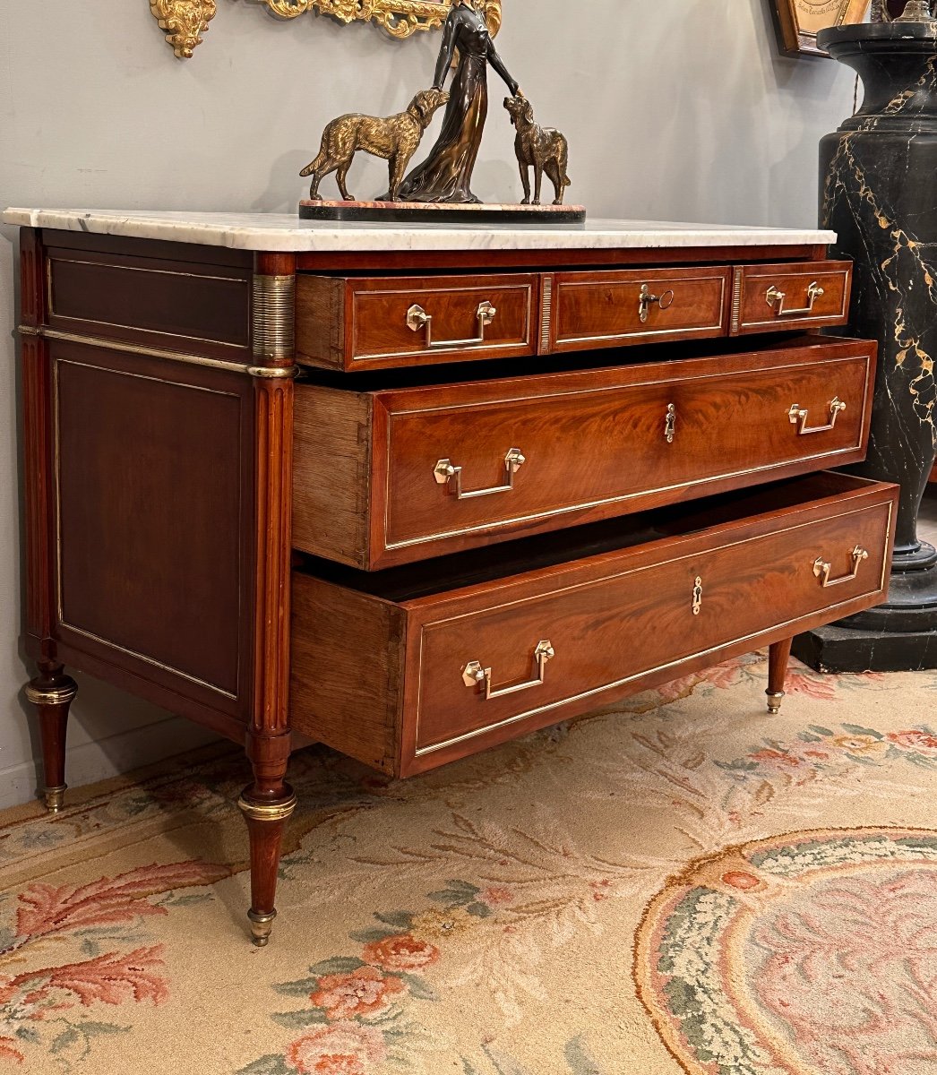 Louis XVI Commode In Mahogany Eighteenth Century Circa 1770-photo-3