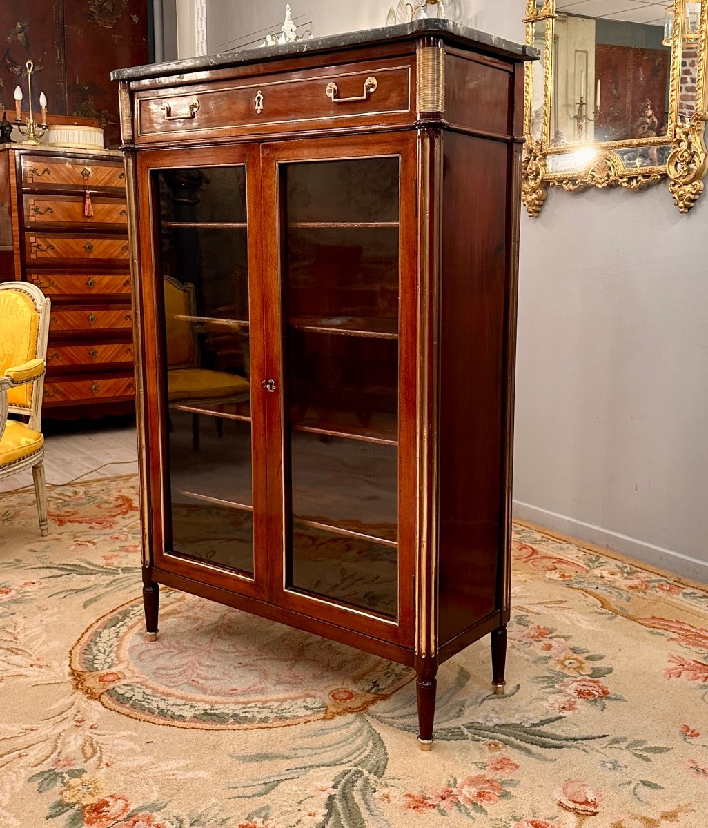 Showcase Mahogany Louis XVI Period Around 1780-photo-1