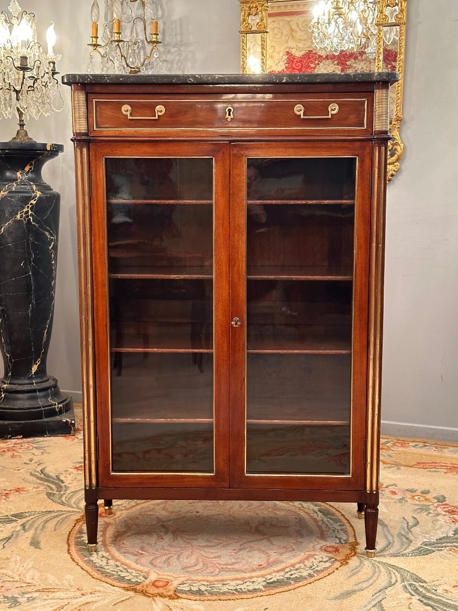 Showcase Mahogany Louis XVI Period Around 1780-photo-4