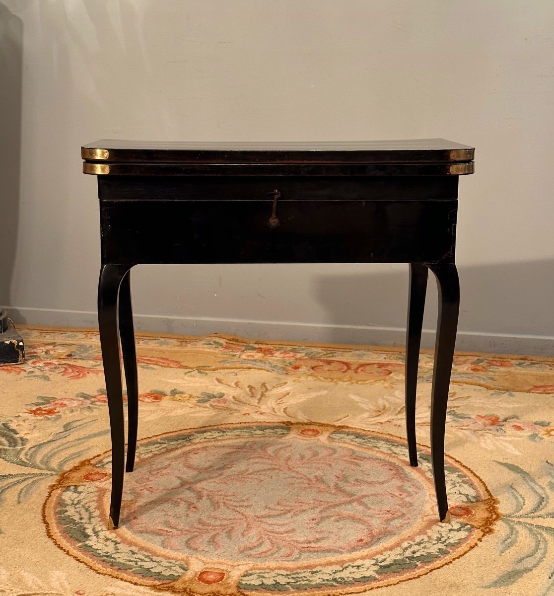 Black Lacquered Tric Trac Game Table, Louis XV Period Around 1750-photo-3