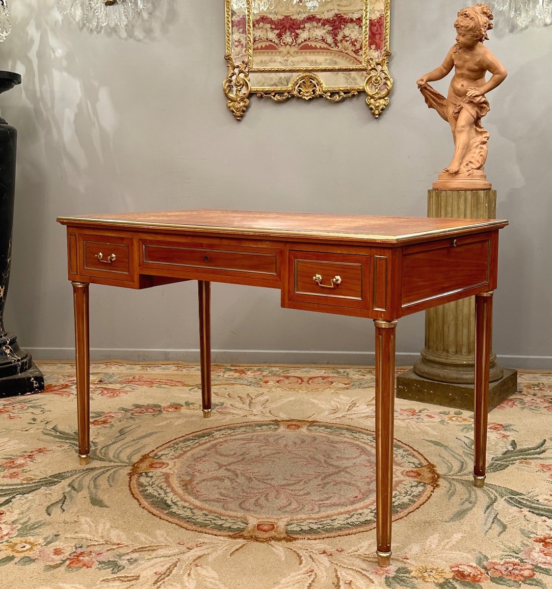 Louis XVI Style Desk In Rosewood Period Late Nineteenth-photo-4