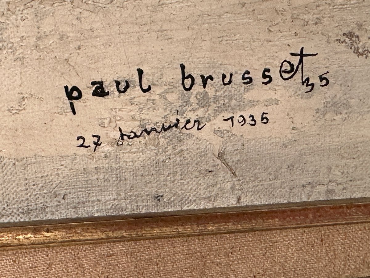 Jean Paul Brusset, Huile Sur Toile Vue De Paris (1909 - 1985)-photo-3