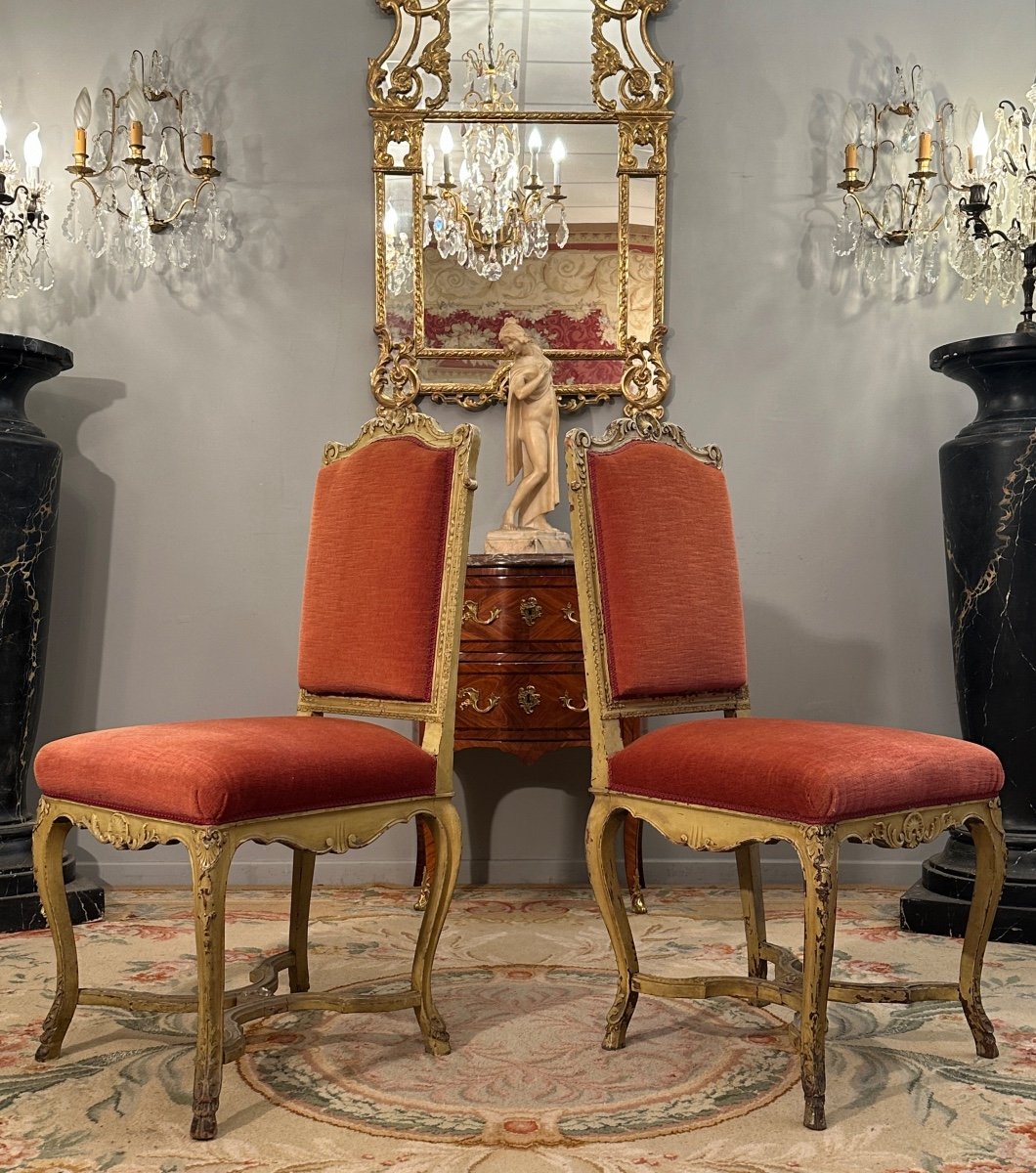 Pair Of Regence Style Chairs From The XIXth Century Around 1870-photo-2