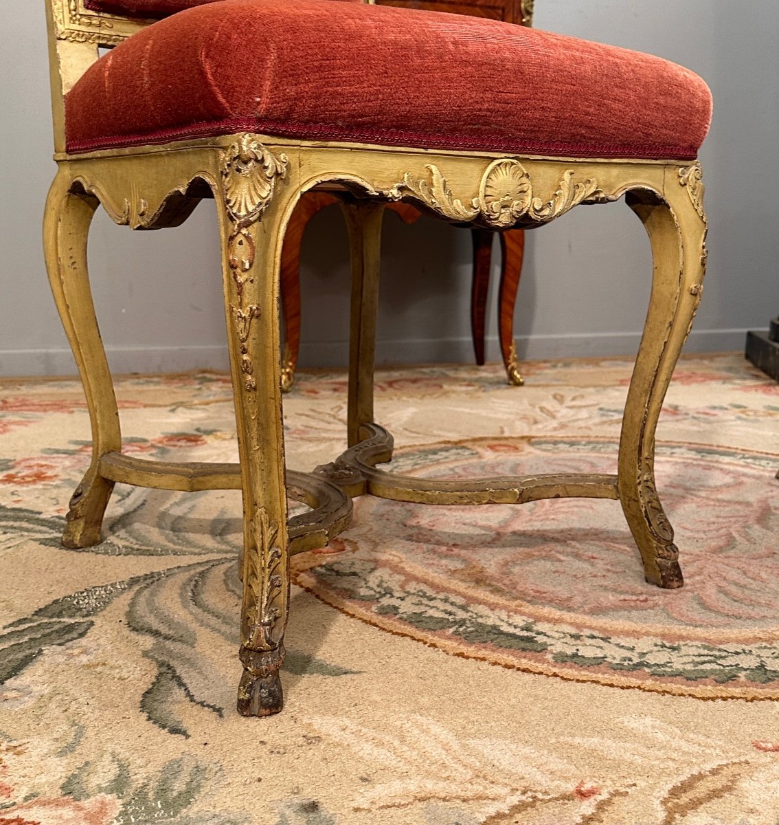 Pair Of Regence Style Chairs From The XIXth Century Around 1870-photo-5