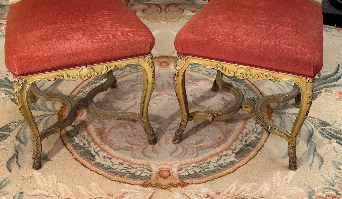 Pair Of Regence Style Chairs From The XIXth Century Around 1870-photo-7