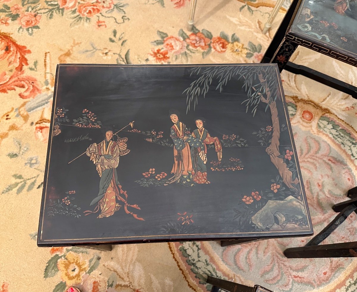 Nesting Tables Coromandel Lacquer Napoleon III Period-photo-7