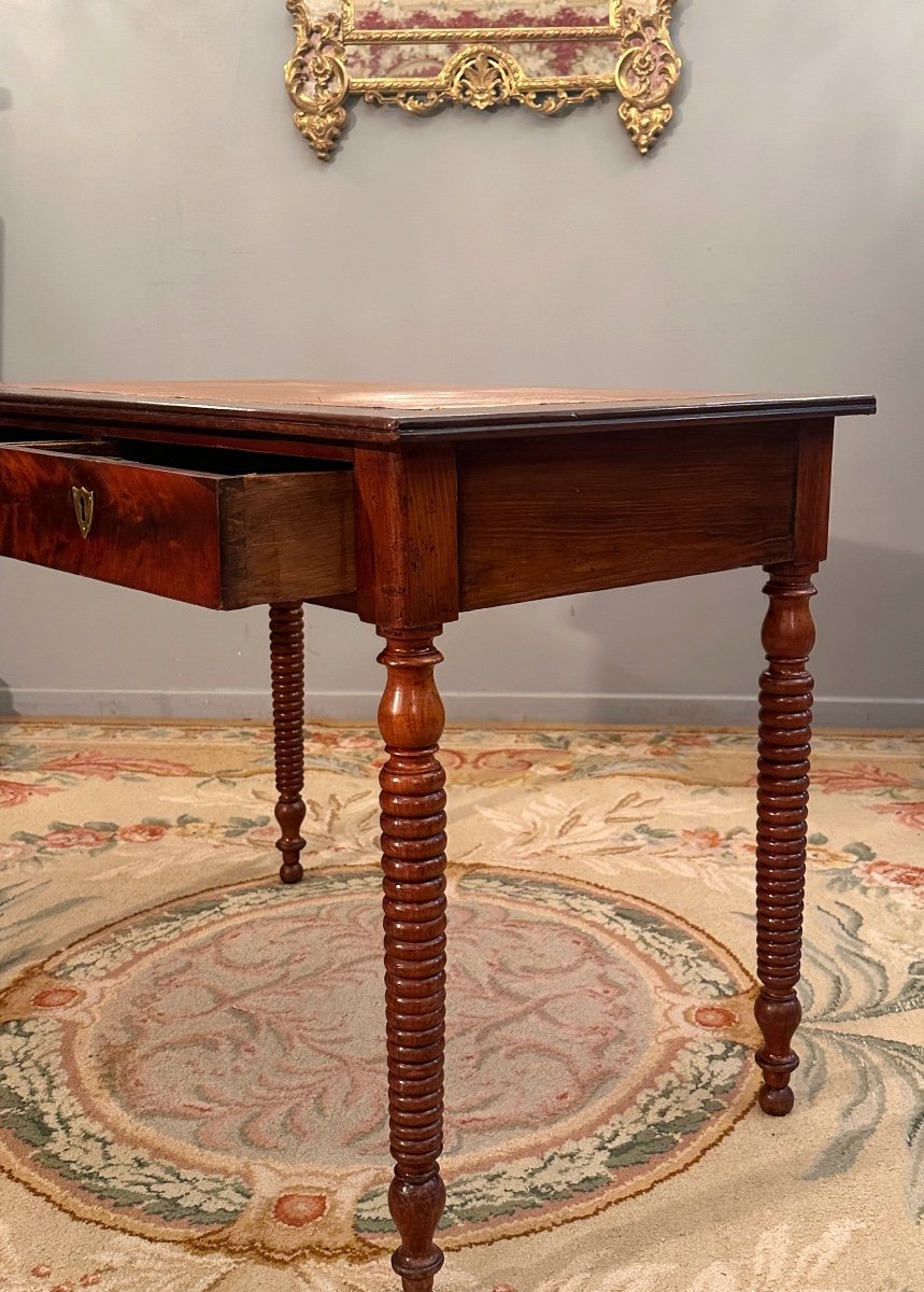 Mahogany Flat Desk, Restoration Period Around 1820-photo-1