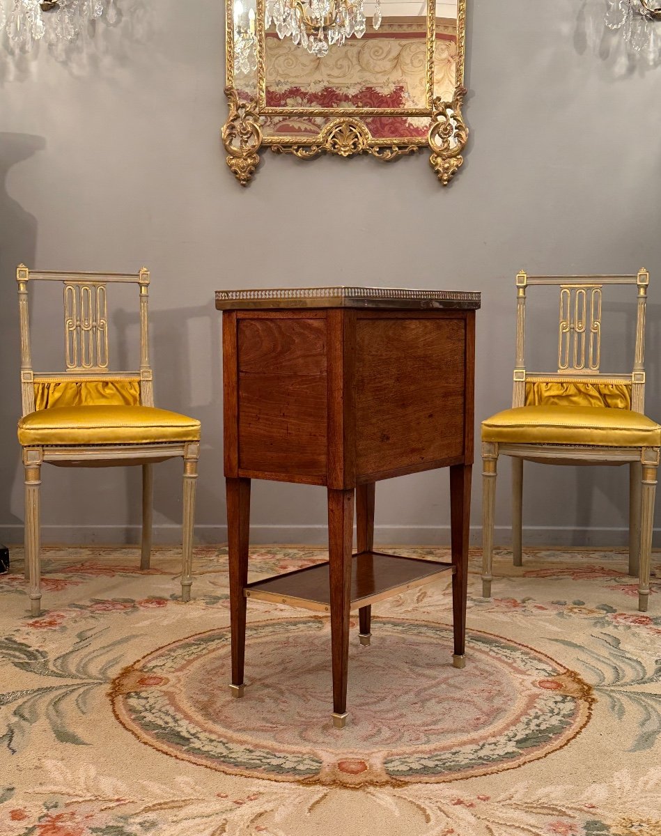 Petite Table Chiffonnière Ecritoire En Acajou d'Epoque Louis XVI Vers 1780-photo-2