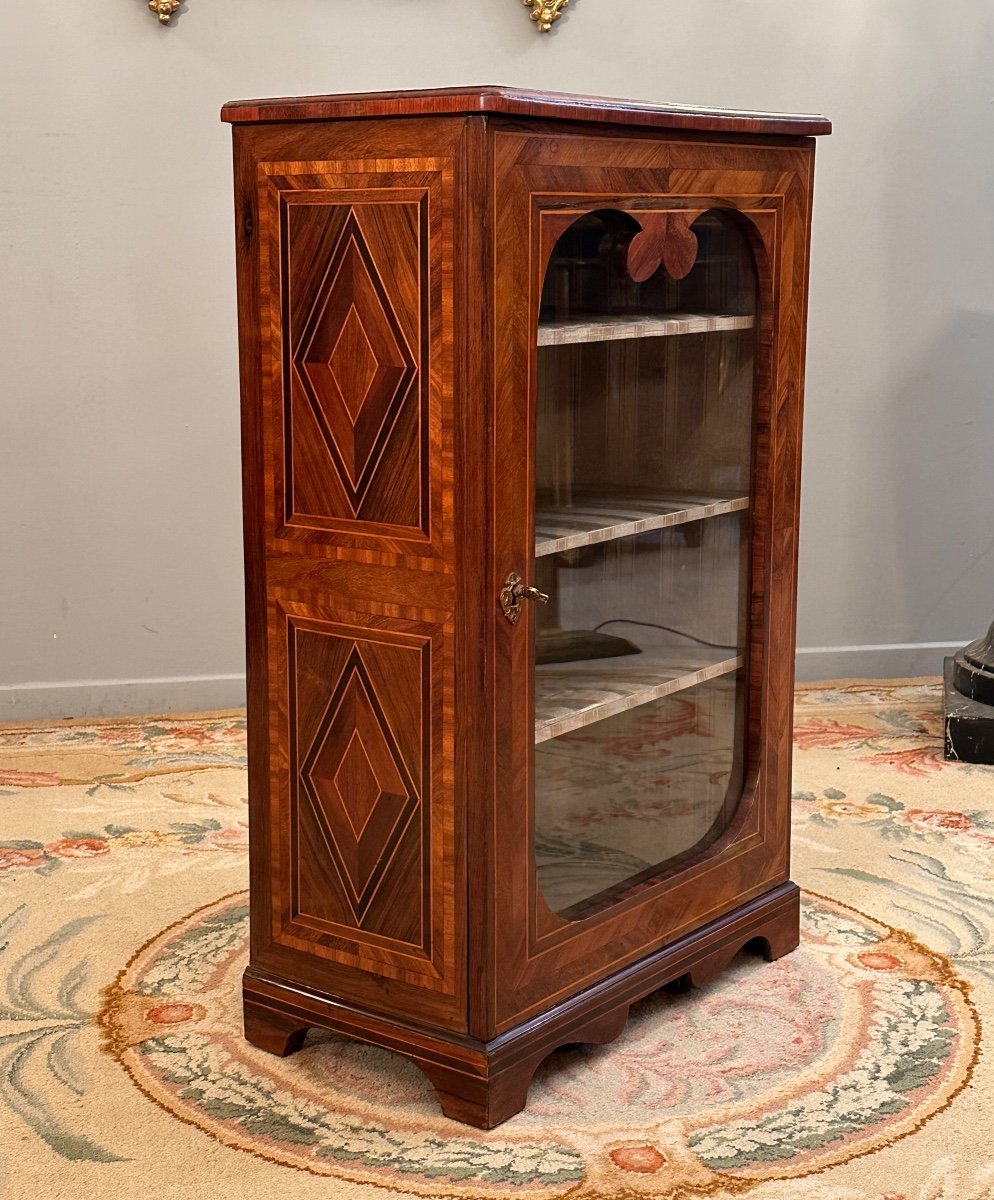 Small Showcase In Louis XIV Marquetry Circa 1680-photo-2