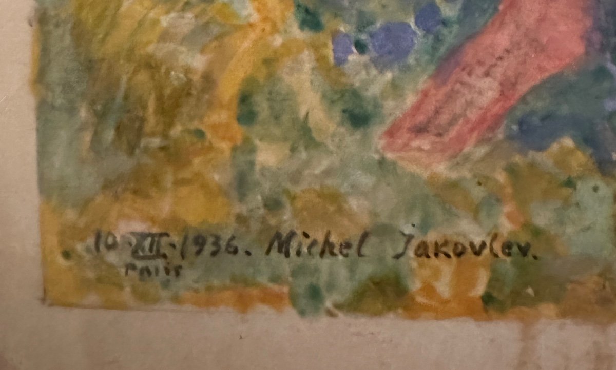 Mikhail Yakovlev, Suite De Quatre Aquarelles Saisons Ecole Russe (1880 - 1942)-photo-5