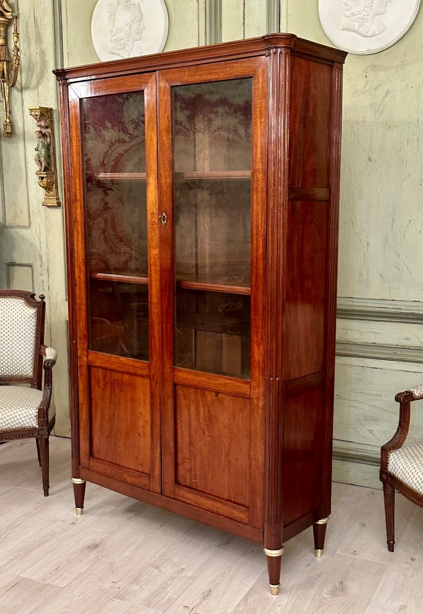 Louis XVI Period Mahogany Showcase Around 1780-photo-4