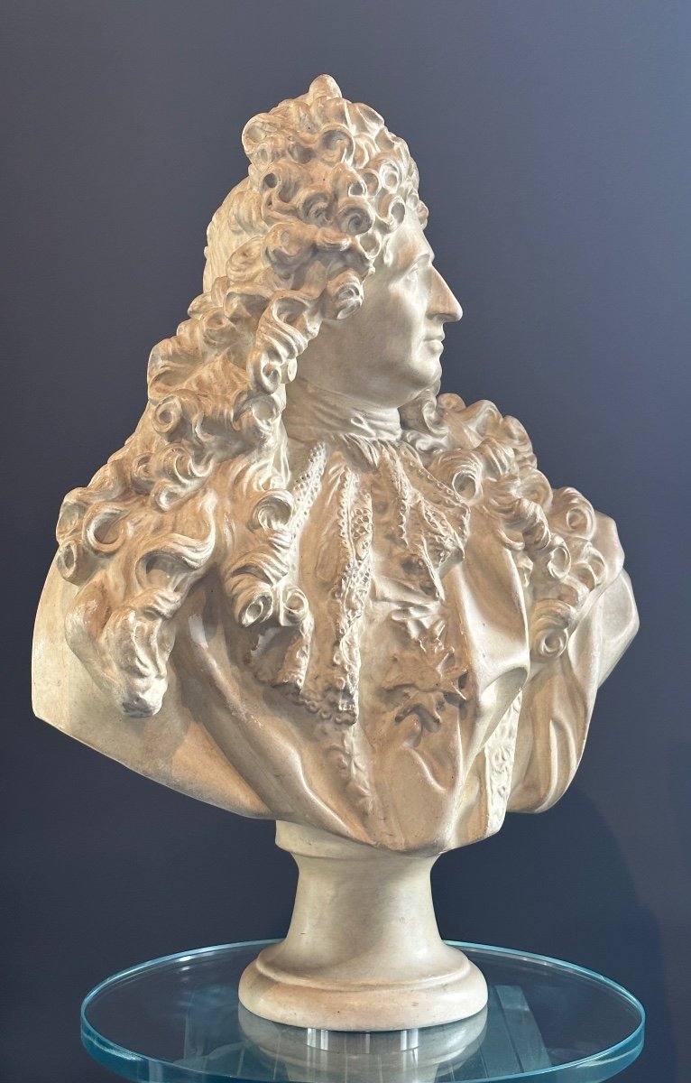 Lemoyne Jean-louis, Bust Sculpture Jules Hardouin Period Late 19th Century-photo-2