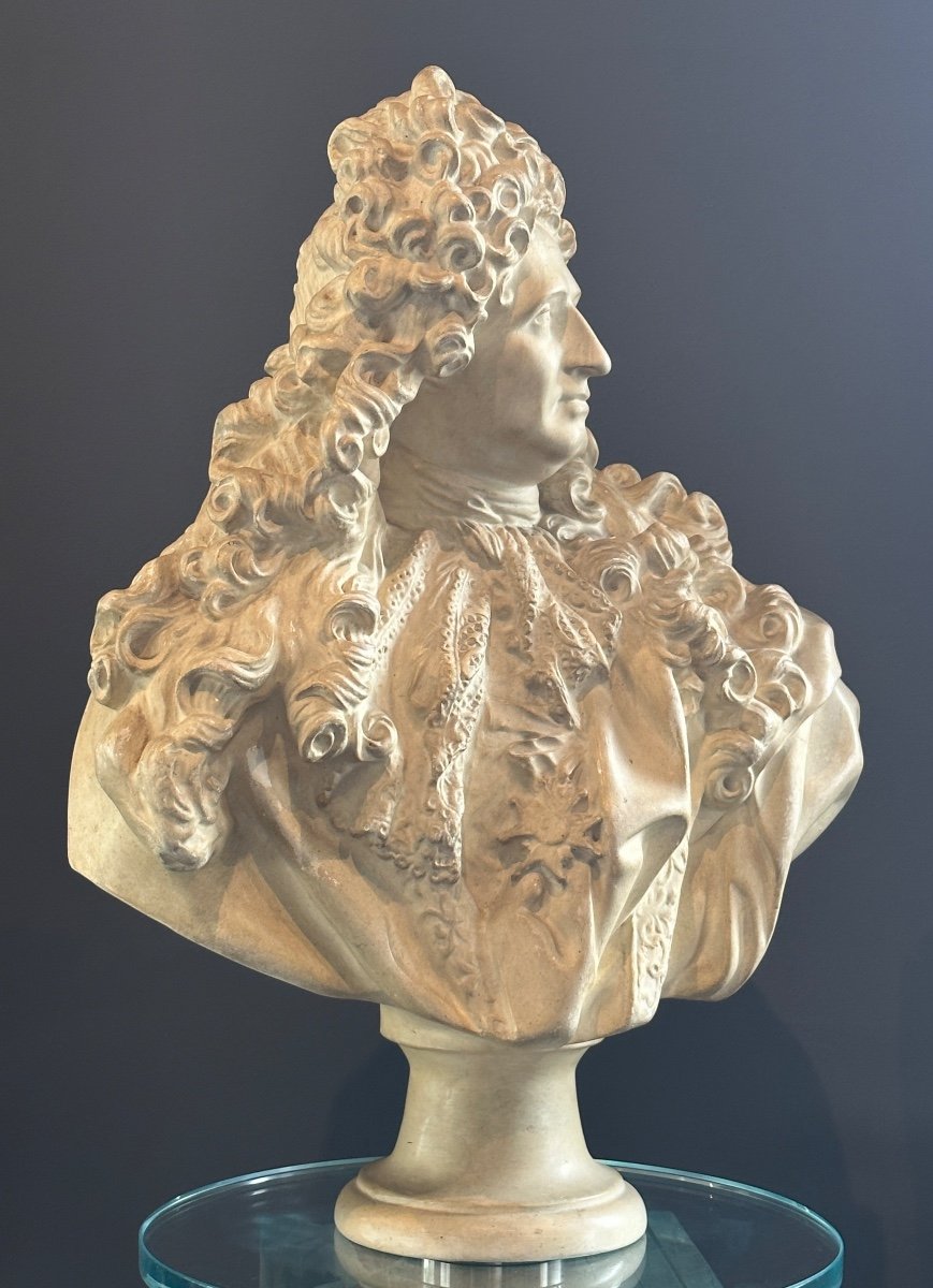 Lemoyne Jean-louis, Bust Sculpture Jules Hardouin Period Late 19th Century-photo-3