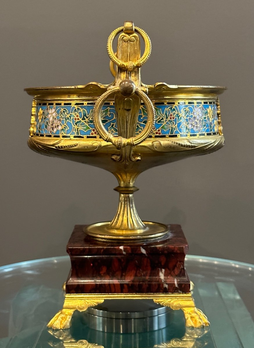 Ferdinand Barbedienne, Cloisonne Enamel And Bronze Cup (1810 - 1892)-photo-6