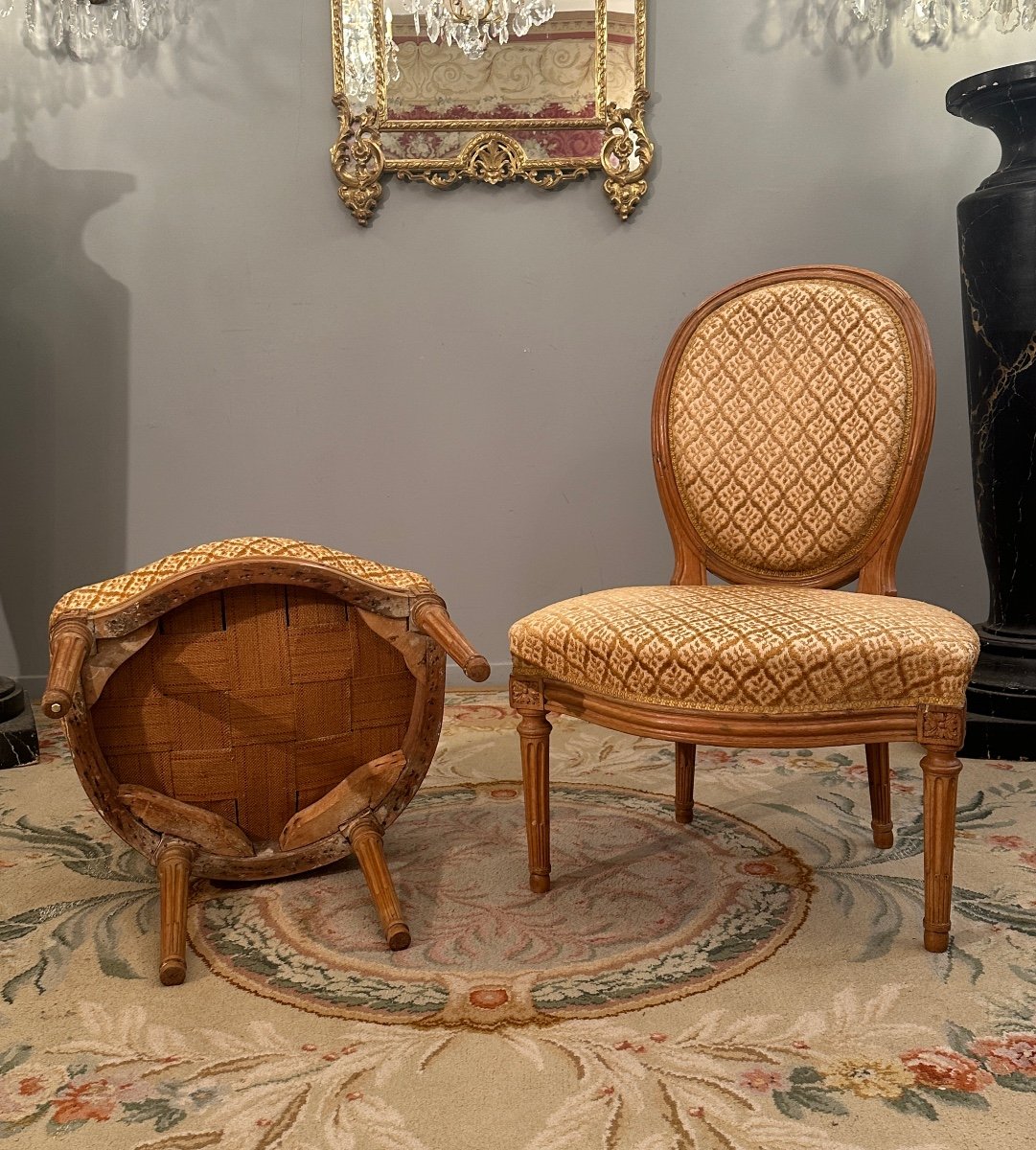 Georges Jacob, Suite Of Two Louis XVI Period Chairs Stamped 18th Century-photo-3