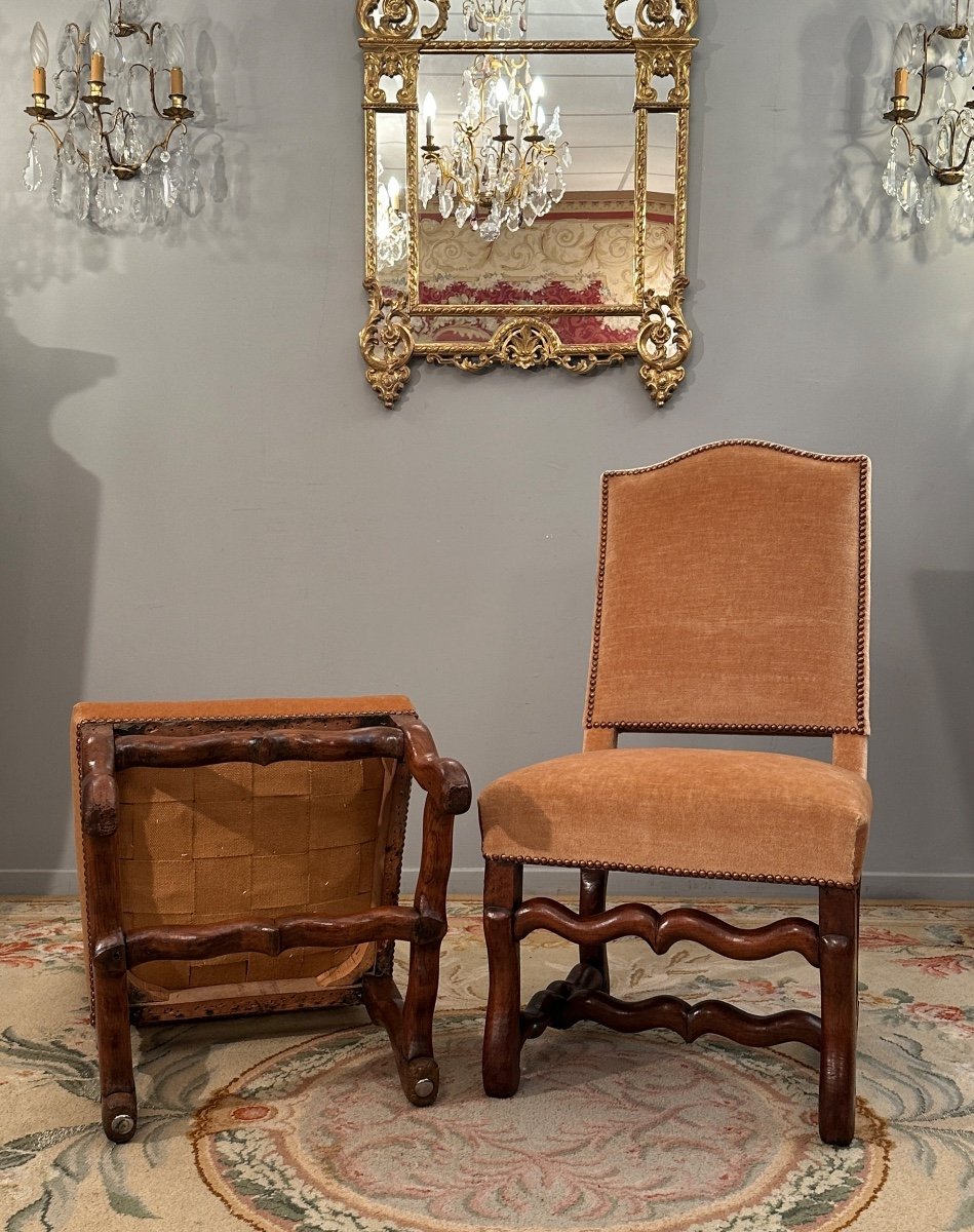 Pair Of Louis XIV Period Walnut Chairs Circa 1700-photo-2