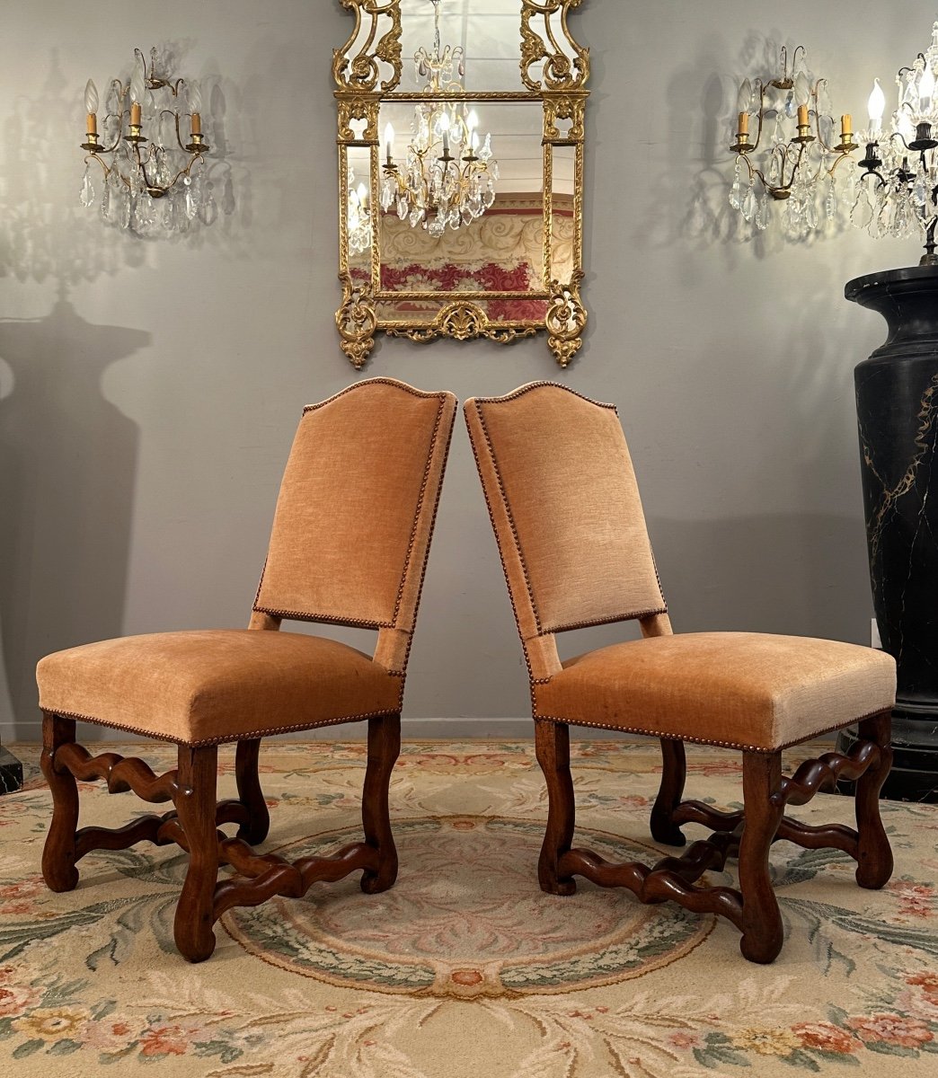 Pair Of Louis XIV Period Walnut Chairs Circa 1700