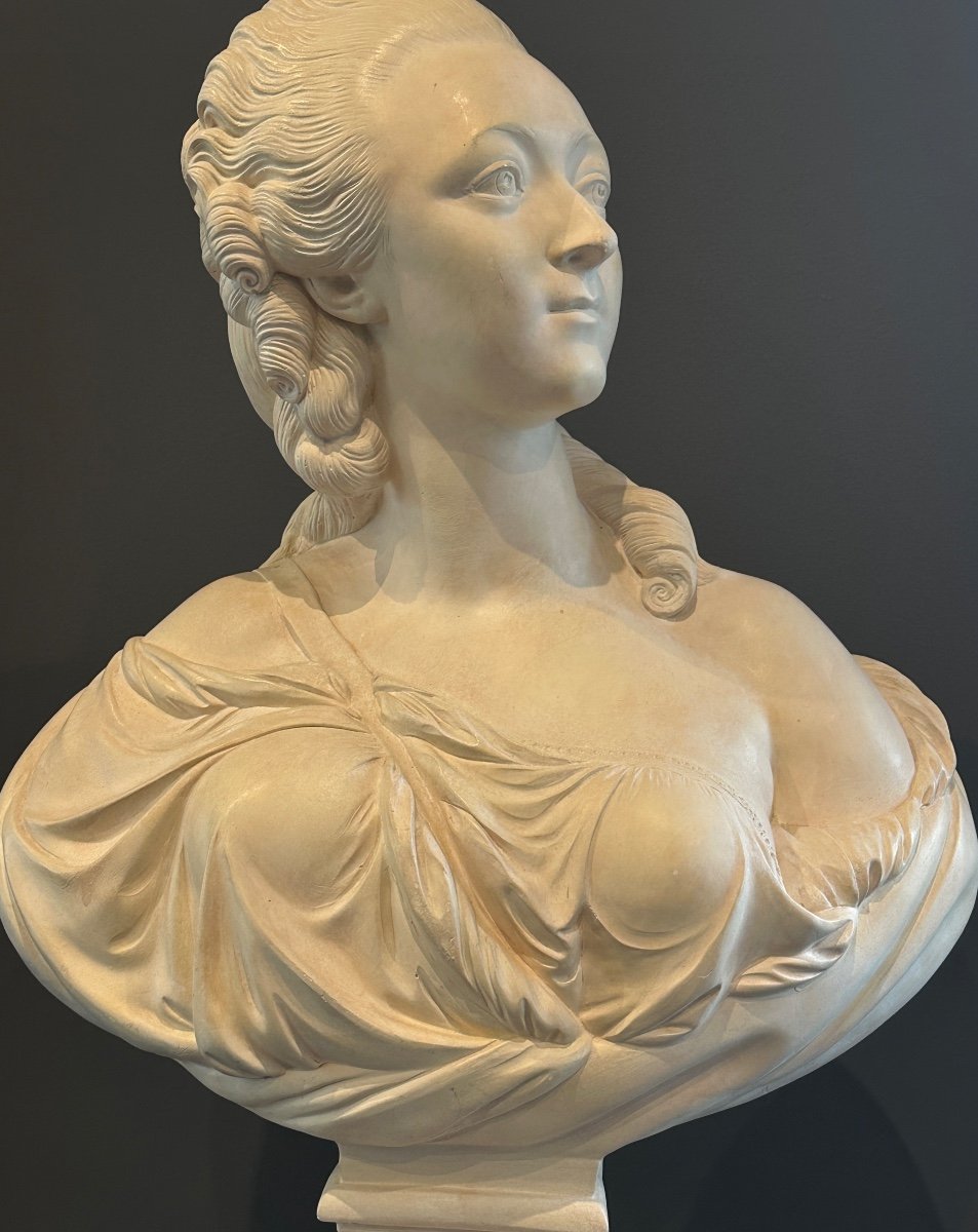 Augustin Pajou, Bust Sculpture The Countess Du Barry 19th Century-photo-2