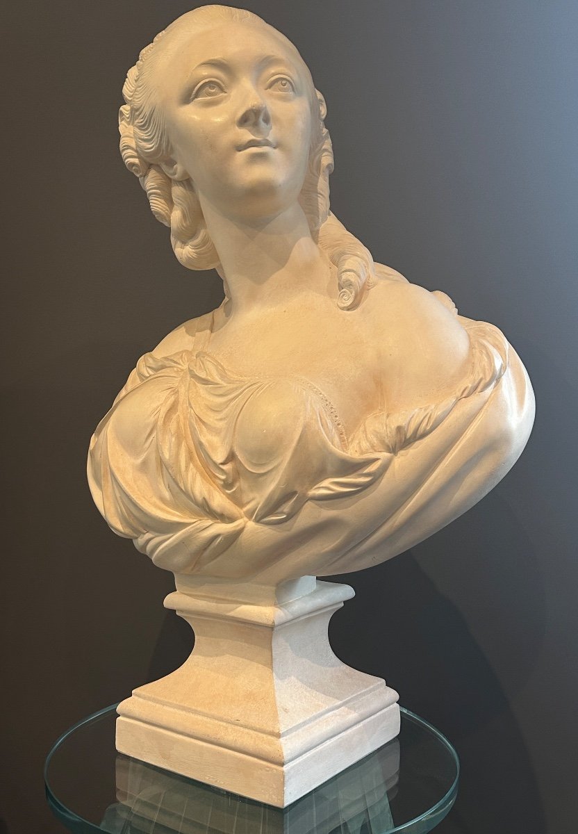 Augustin Pajou, Bust Sculpture The Countess Du Barry 19th Century-photo-4