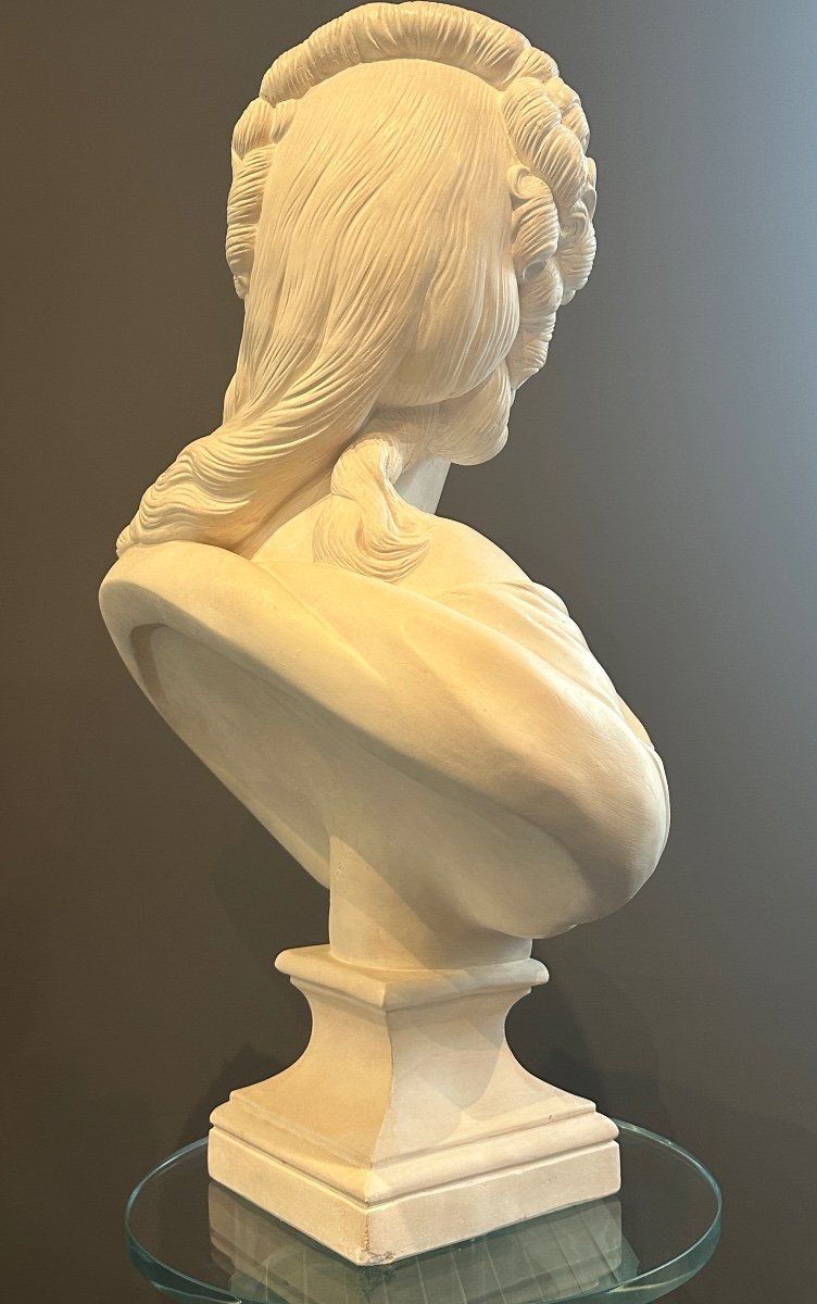 Augustin Pajou, Bust Sculpture The Countess Du Barry 19th Century-photo-5