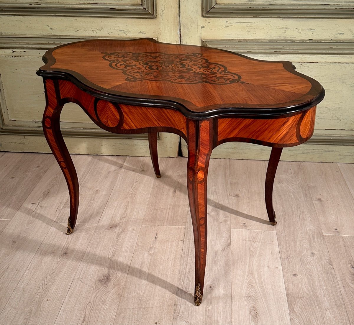 Small Desk In Marquetry From Napoleon III Period Circa 1870-photo-1