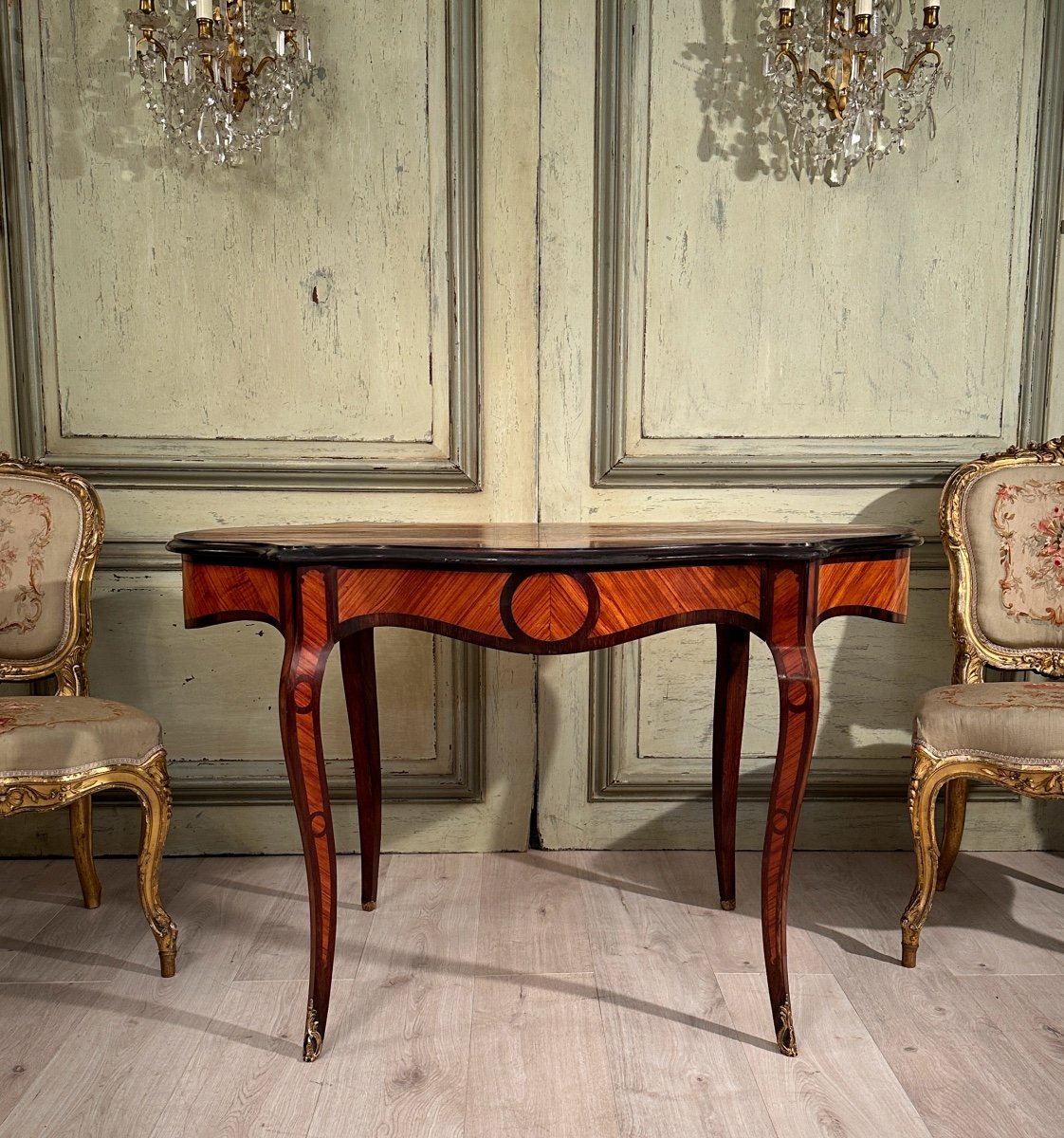 Small Desk In Marquetry From Napoleon III Period Circa 1870-photo-2