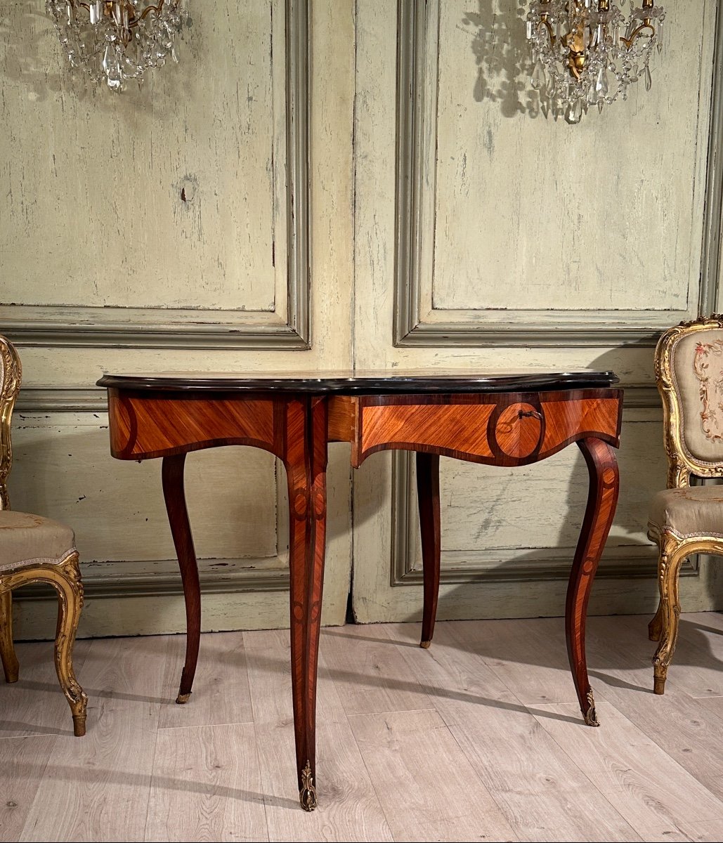 Small Desk In Marquetry From Napoleon III Period Circa 1870-photo-5