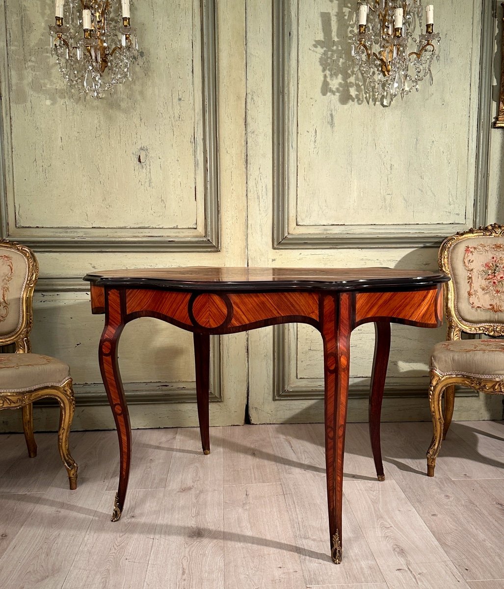 Small Desk In Marquetry From Napoleon III Period Circa 1870-photo-6