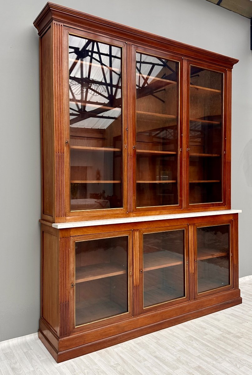 Important Chateau Library In Mahogany From Louis XVI Period Circa 1780-photo-4