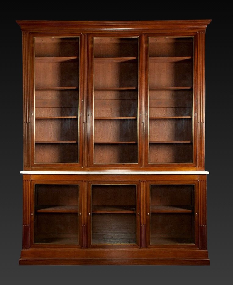 Important Chateau Library In Mahogany From Louis XVI Period Circa 1780