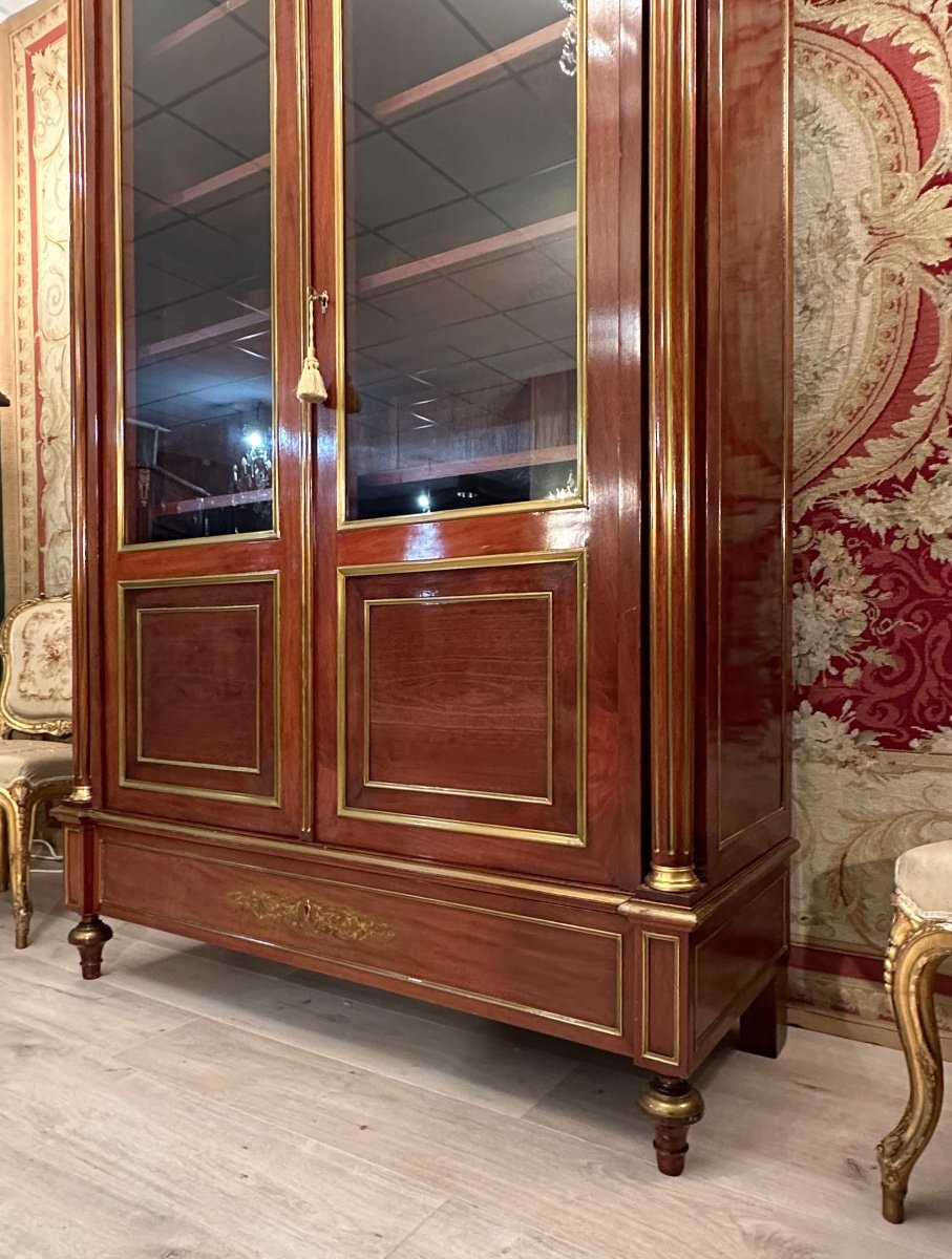 Louis XVI Style Mahogany Bookcase 19th Century Circa 1870-photo-6