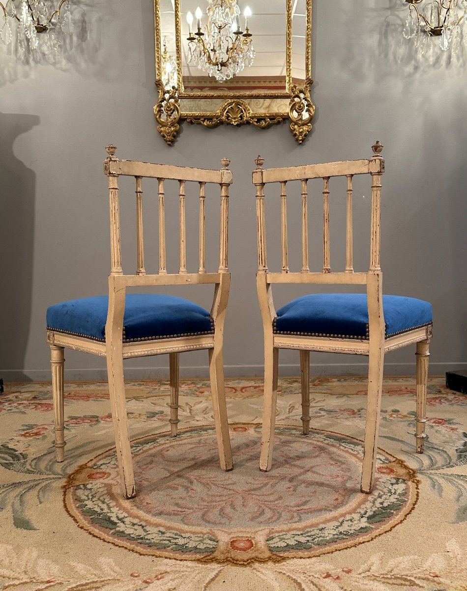 Pair Of Louis XVI Style Chairs 19th Century-photo-4
