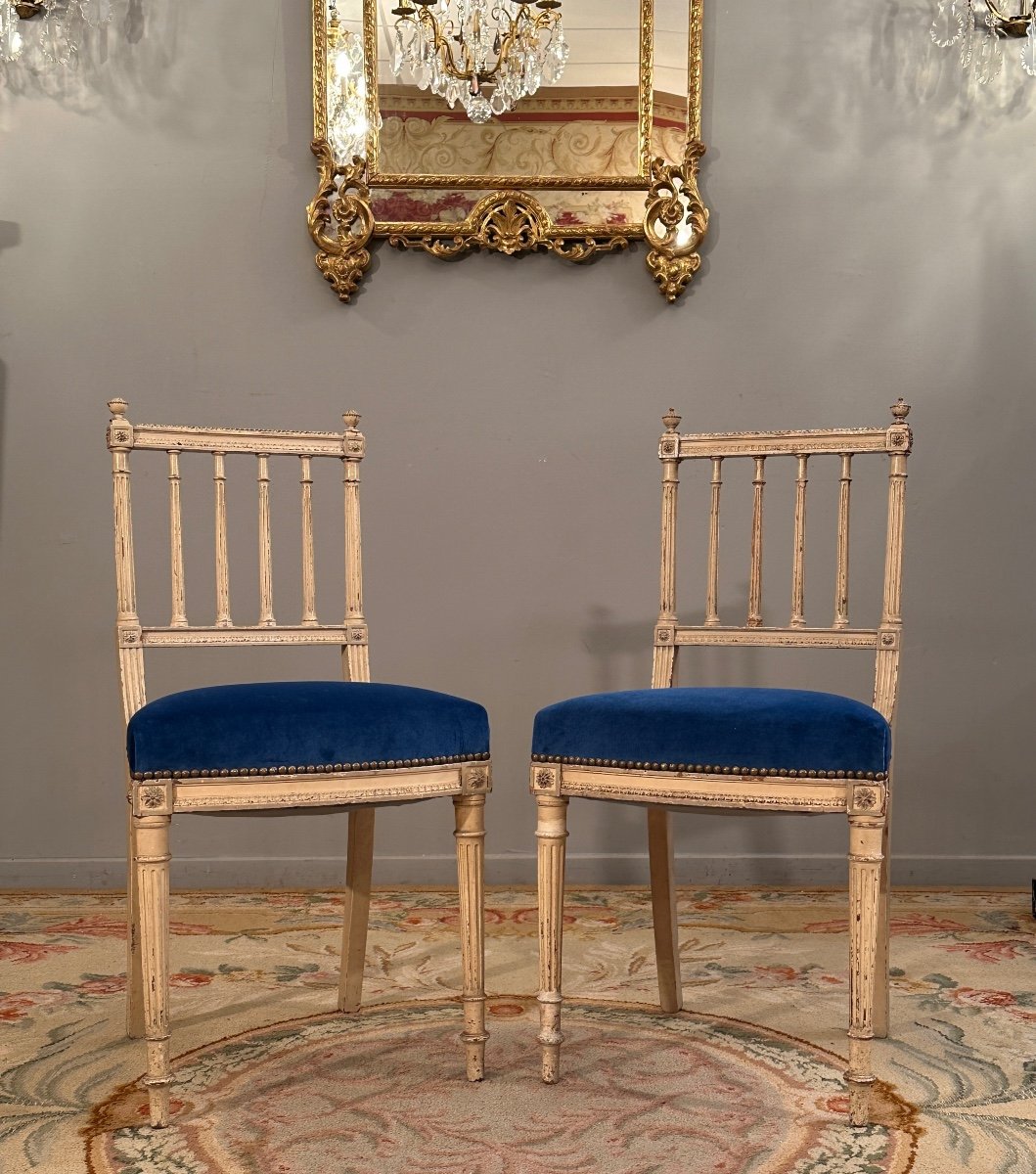 Pair Of Louis XVI Style Chairs 19th Century