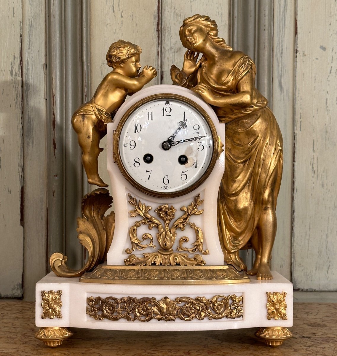 Pendule Horloge De Style Louis XVI Epoque XIXème Vers 1880