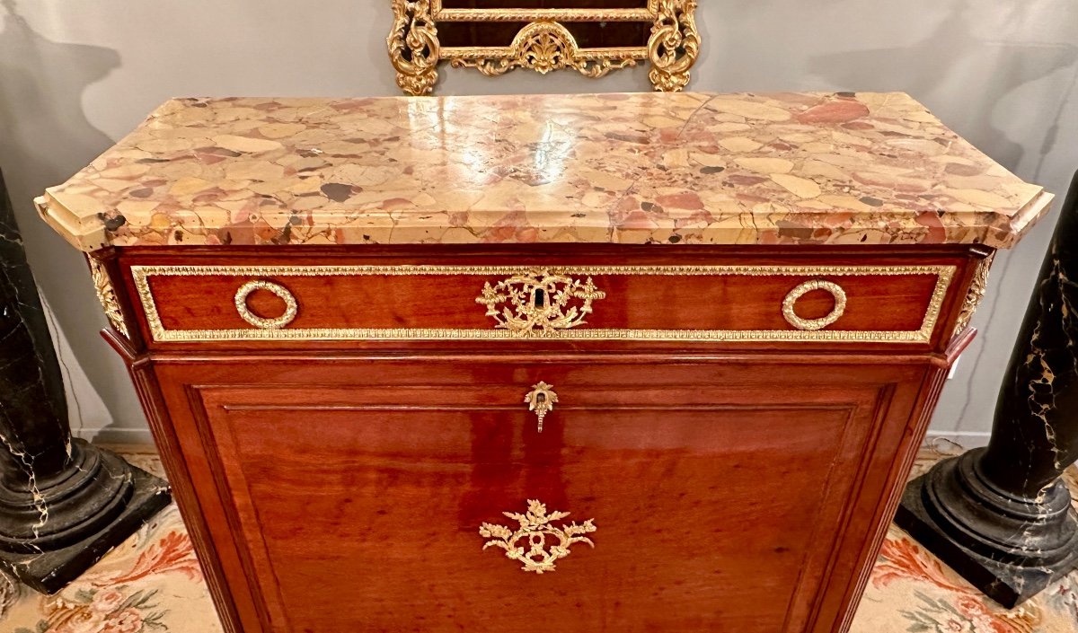 Etienne Levasseur, Secretary In Stamped Mahogany, Louis XVI Period Circa 1770-photo-2